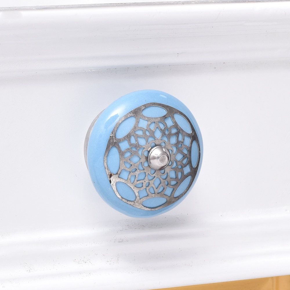 Turquoise Strewn Flat Knob
